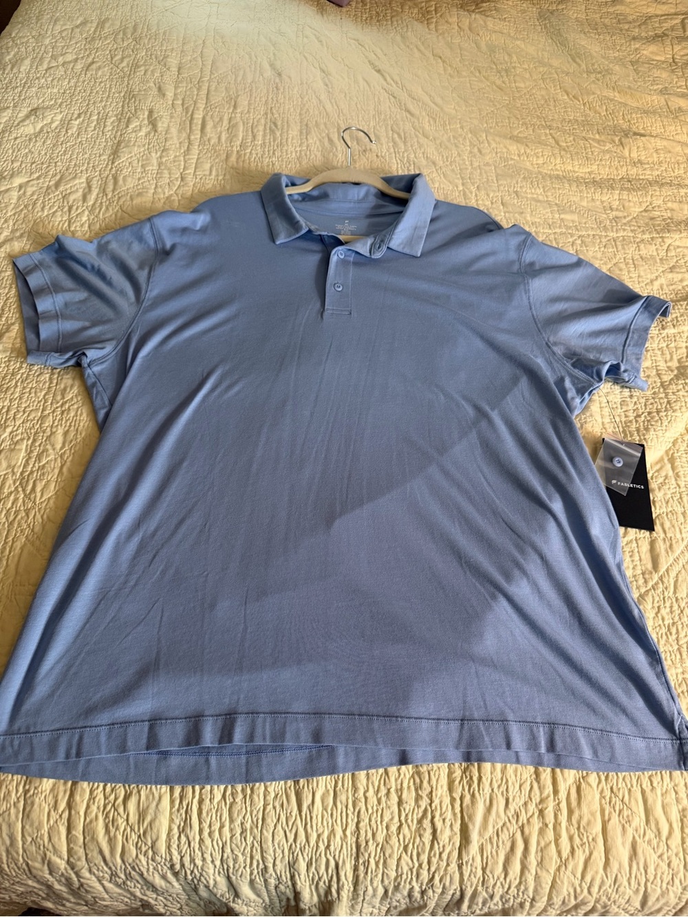 Fabletics Men's Light Blue Polo Shirt size XXL NWT
